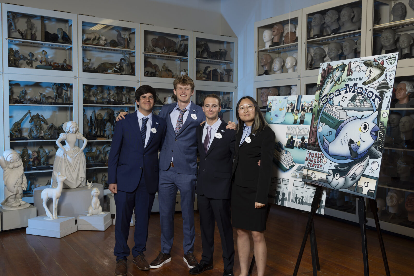 Cal Poly's "Team Pike" stands in front of their design